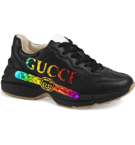 gucci rhinestones chunk sneakers|Gucci rhyton rainbow sneakers.